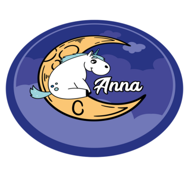 Custom unicorn on moon kids rug - TenStickers