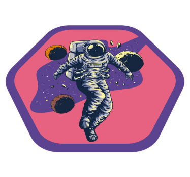 Space Explorer Journey star rug - TenStickers