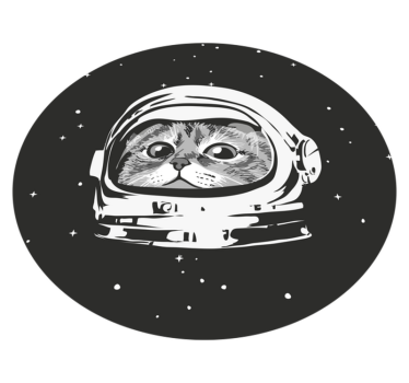 Space Cat Adventure kids carpet - TenStickers