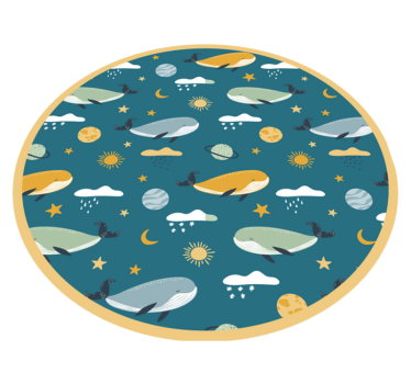 Whale Adventure kids carpet - TenStickers