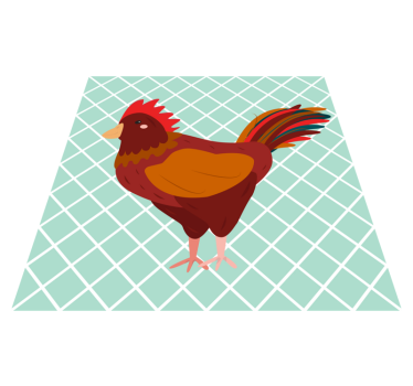 Colorful rooster illustration kitchen mat - TenStickers