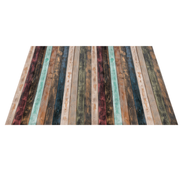 Colorful classic planks wood effect rug - TenStickers