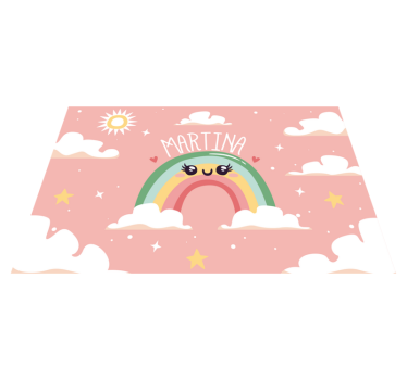 Cute Rainbow Scene custom floor mat - TenStickers