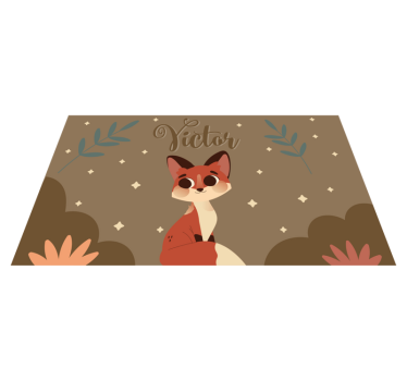 Cute Fox Design custom floor mat - TenStickers