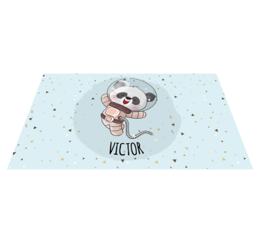 Cute Panda Astronaut custom floor mat - TenStickers