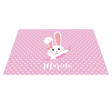 Custom floor mat bunny dots and circles - TenStickers