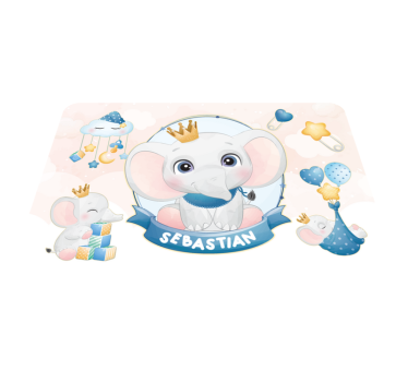 CROWNED ELEPHANT PLAYMATE custom floor mat - TenStickers