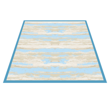 Grey and blue imitation wood effect rug - TenStickers