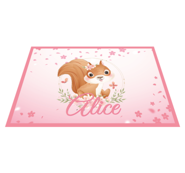 Squirrel Illustration custom floor mat - TenStickers