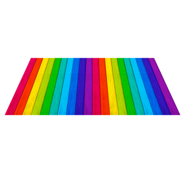 Realistic Rainbow Wooden teenage rugs for bedrooms - TenStickers