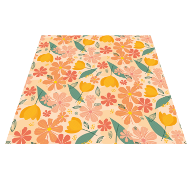 Floral rug with blooming spring flowers - TenStickers