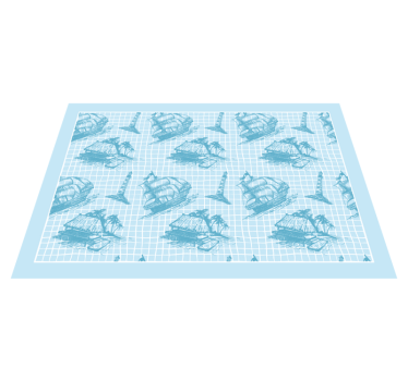 Coastal Theme Motifs bathroom mat - TenStickers