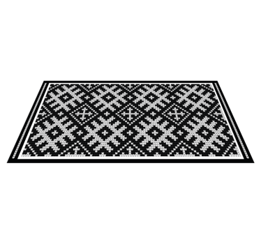 Viking Chained Squares Geometric Pattern Vinyl Rug - TenStickers