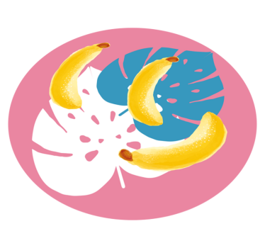 Tropical Banana Motif kitchen mat - TenStickers