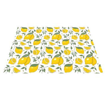 Lemons and flowers tropical kitchen flooring - TenStickers