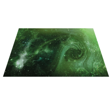Cosmic green swirl star rug - TenStickers
