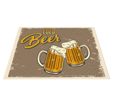 Cold beer retro dirty effect kitchen flooring - TenStickers