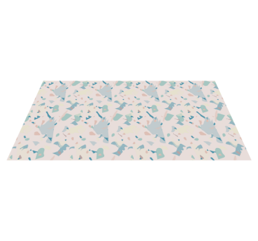Pastel abstract shapes marble rug - TenStickers