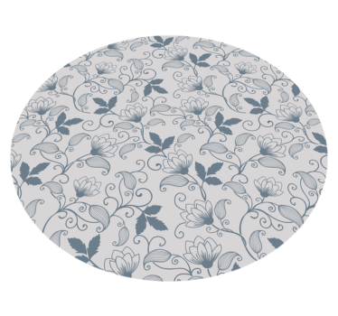 Floral blue "Hamptons" pattern rug - TenStickers