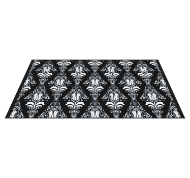 French Provincial black  flower rug - TenStickers