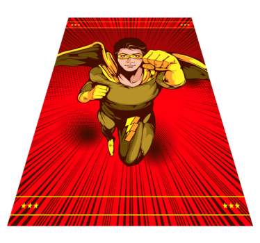 Superhero Action Pose kids rug - TenStickers