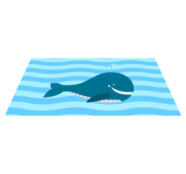 Smiling Whale Illustration kids carpet - TenStickers