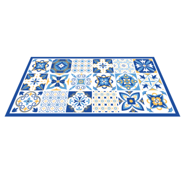 Blue Mediterranean style tile mat - TenStickers