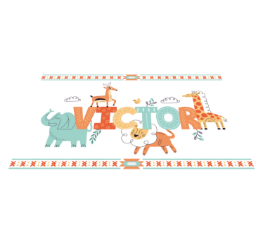 Personalized Safari Theme custom floor mat - TenStickers