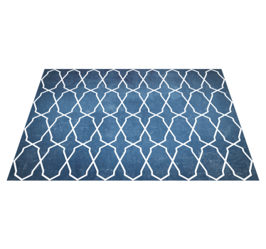 White and blue wavy diamond pattern geometric carpets - TenStickers
