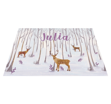 Winter Forestscape custom floor mat - TenStickers