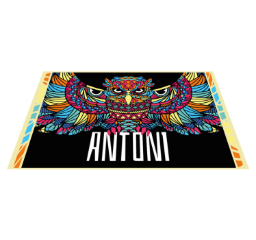 Colorful Owl Customization custom floor mat - TenStickers