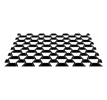 Geometric rug in black and white pattern - TenStickers