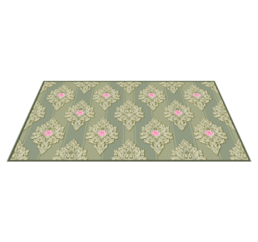 French green vintage retro rug - TenStickers