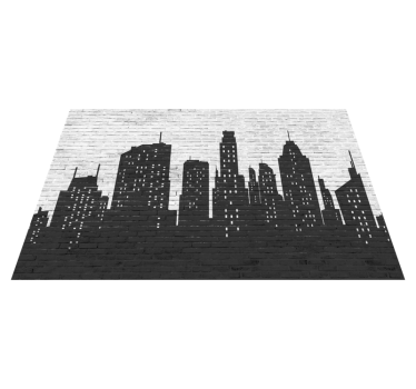 Brickwall skyline natural stone tiles - TenStickers