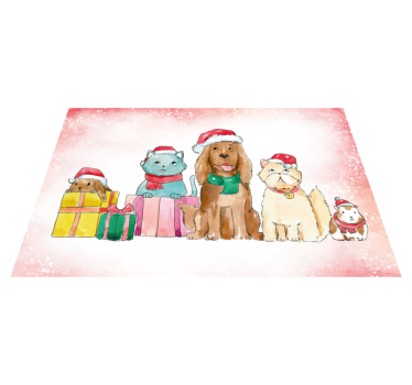 Christmas animal family festive carpet - TenStickers