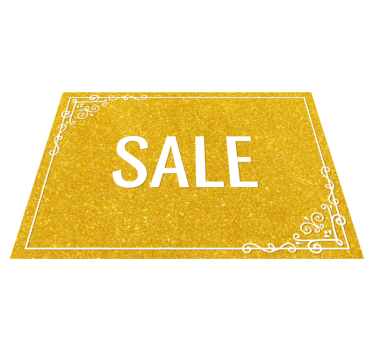 Sale golden glitter motif rectangular vinyl floor carpet - TenStickers