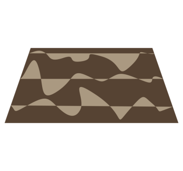 Brown and beige abstract design kitchen vinyl rug - TenStickers