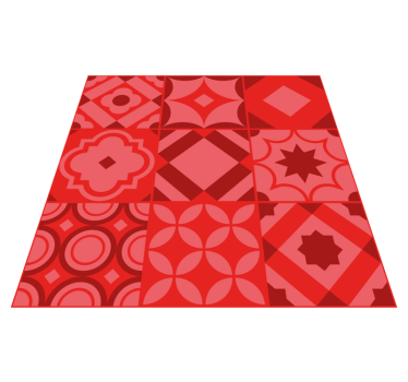 Red tiles  kitchen mat - TenStickers