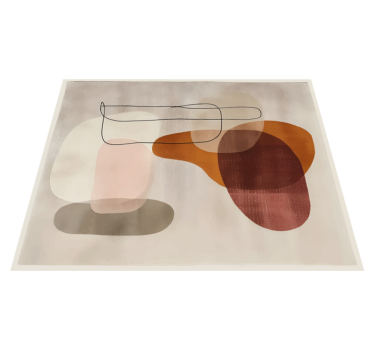 Abstract forms in beige color vinyl rug - TenStickers