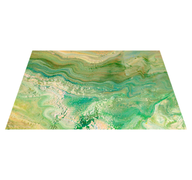 Green & beige colors marble rug - TenStickers