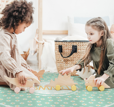 round daisies  personalised vinyl rug - TenStickers