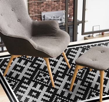 Viking Chained Squares Geometric Pattern Vinyl Rug - TenStickers