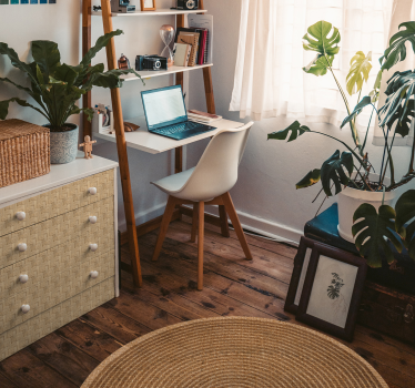 Woven round cotton texture nordic style rugs - TenStickers