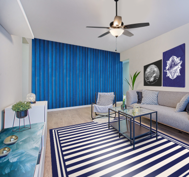 marine blue stripes rug - TenStickers