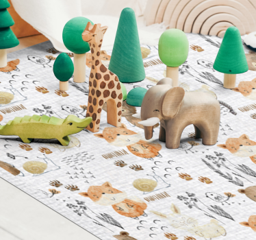 Happy  animal friends kids carpet - TenStickers