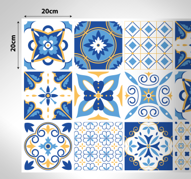 Blue Mediterranean style tile mat - TenStickers