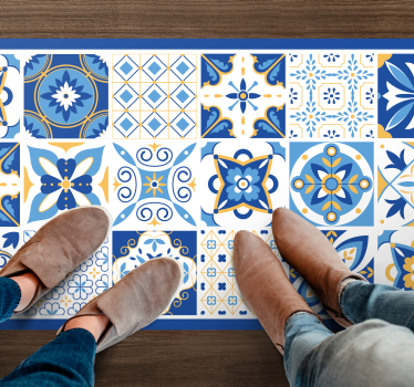 Blue Mediterranean style tile mat - TenStickers