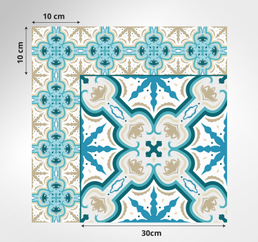 Blue and Brown Beija retro rug - TenStickers