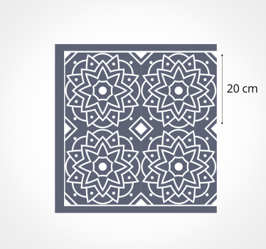 Mosaic ethnic pattern blue kitchen vinyl rug - TenStickers
