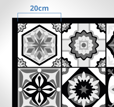 Black white and grey kitchen flooring - TenStickers